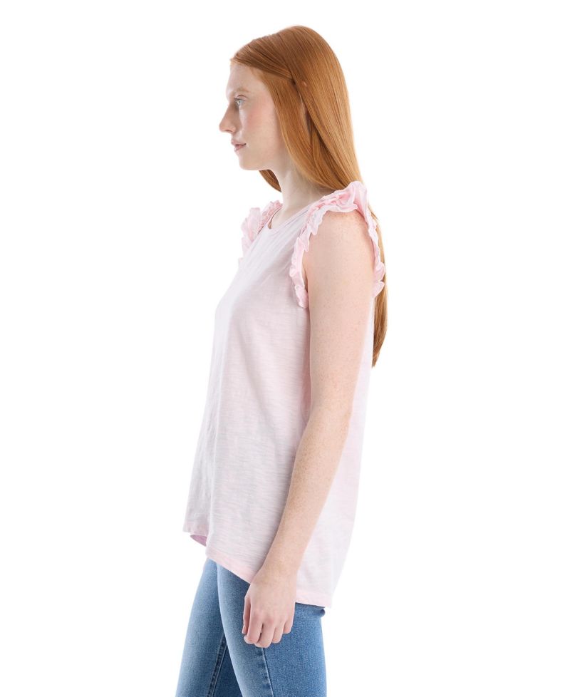 Women's Ruffle Shoulder Tank Tee