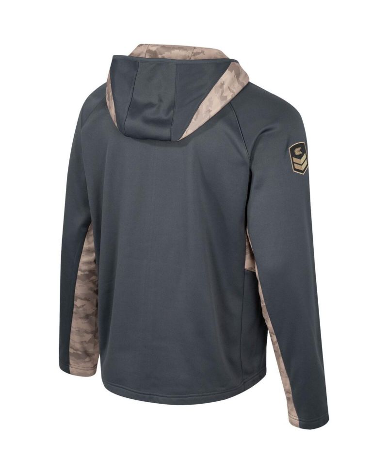 Men's Charcoal Alabama Crimson Tide OHT Military-Inspired Appreciation Camo Raglan Full-Zip Hoodie