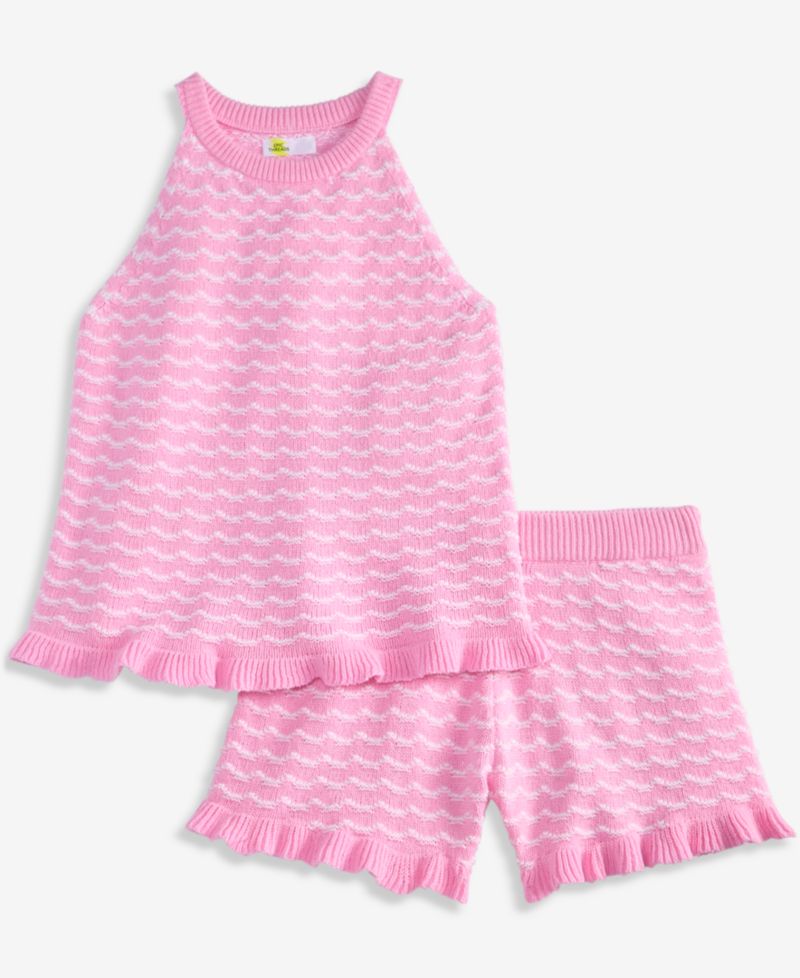 Girls' 5-20 Crochet Top & Shorts, 2-Piece Set