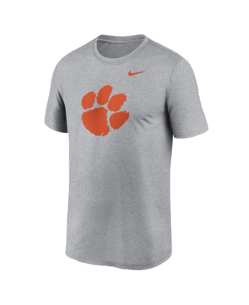 Men's Heather Gray Clemson Tigers Primetime Legend Logo T-Shirt