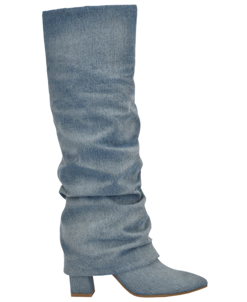 Women's Geima Tall Slouchy Foldover Block Heel Boots, Regular & Wide Calf
