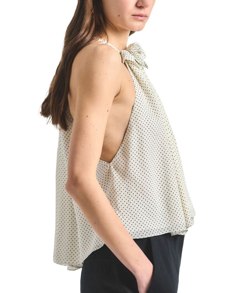 Women's Paisley Baby Dot Print Halter Neck Top