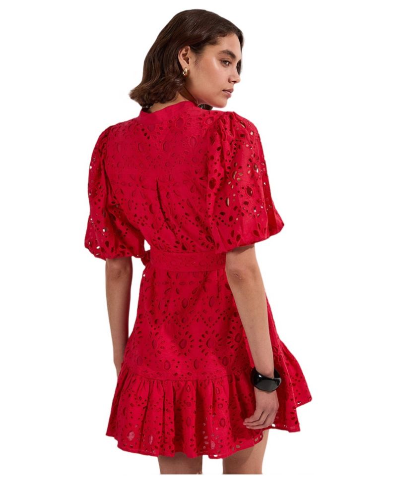 Women's Woven Tie Waist Mini Dress