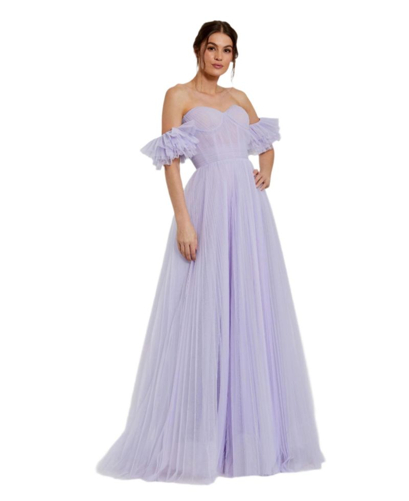 Women's Off The Shoulder Tulle A Line Gown