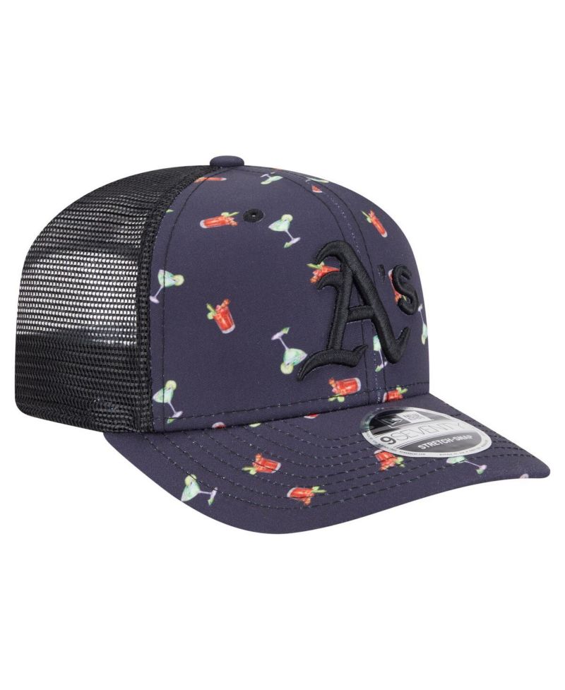 Men's Black Athletics Adventure Drinks Pattern 9SEVENTY Stretch-Snap Hat