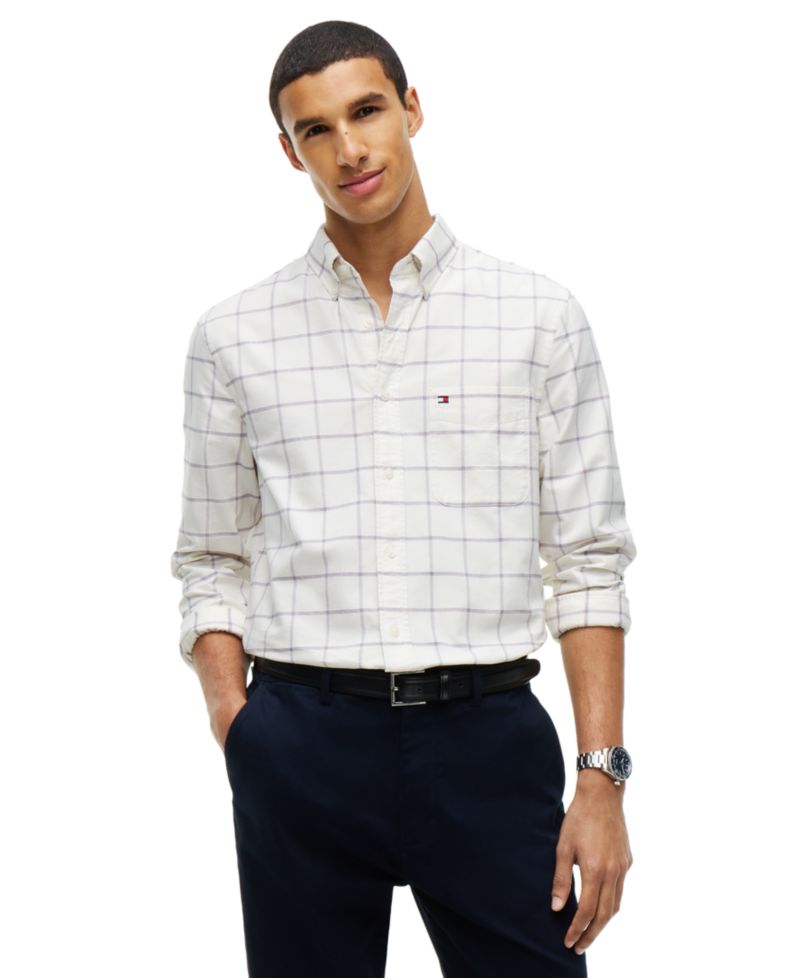 Men's Heritage Regular-Fit Oxford Windowpane Shirt