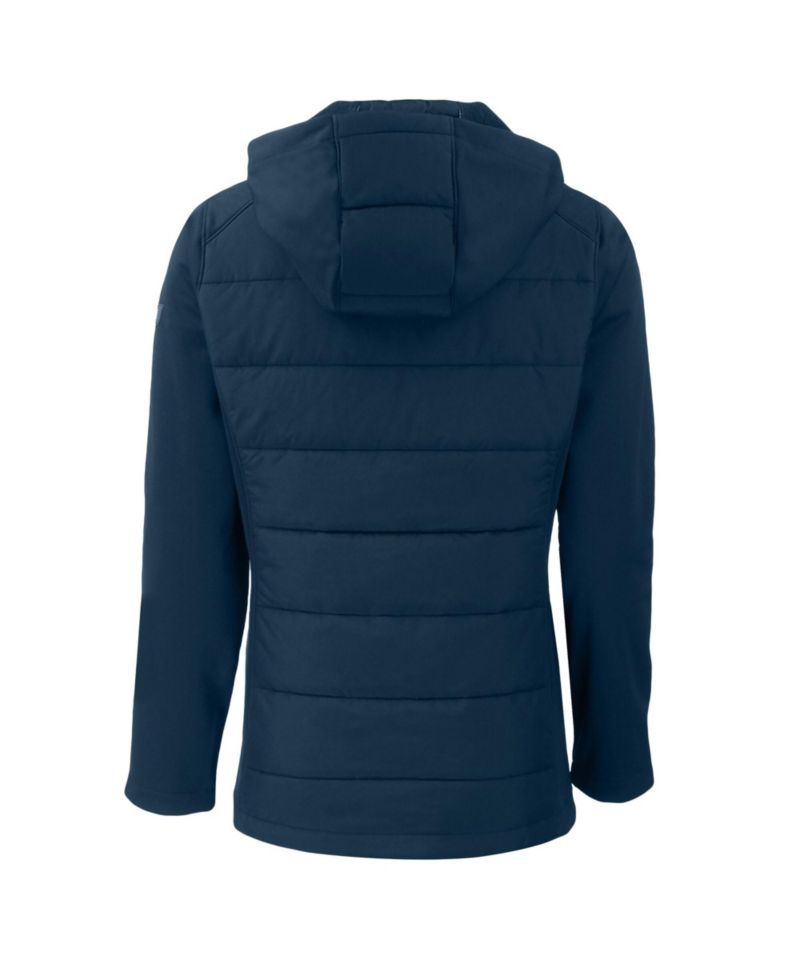 Women's Navy Los Angeles Dodgers Evoke Hybrid Eco Softshell Full-Zip Hoodie Jacket