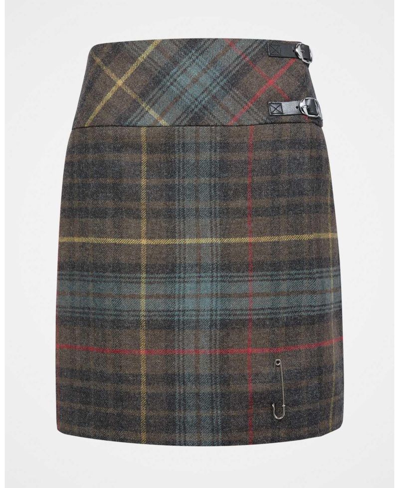 Women's The British Celt Kilt Plaid A-Line Wool Skirt