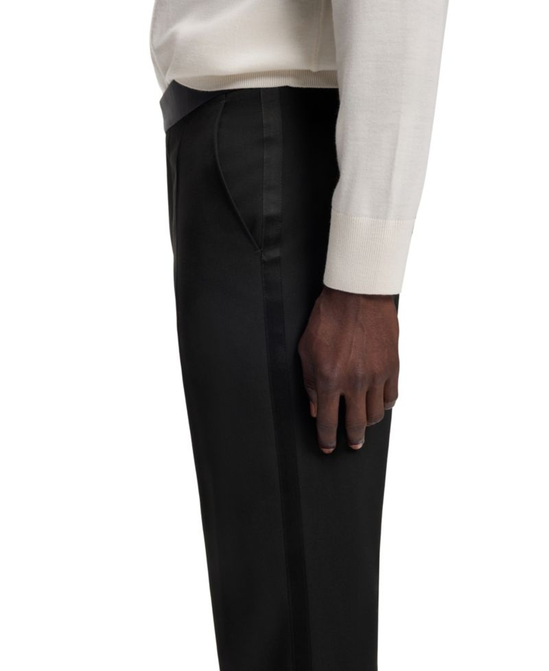 BOSS by Men's Wool Slim-Fit Tuxedo Pants