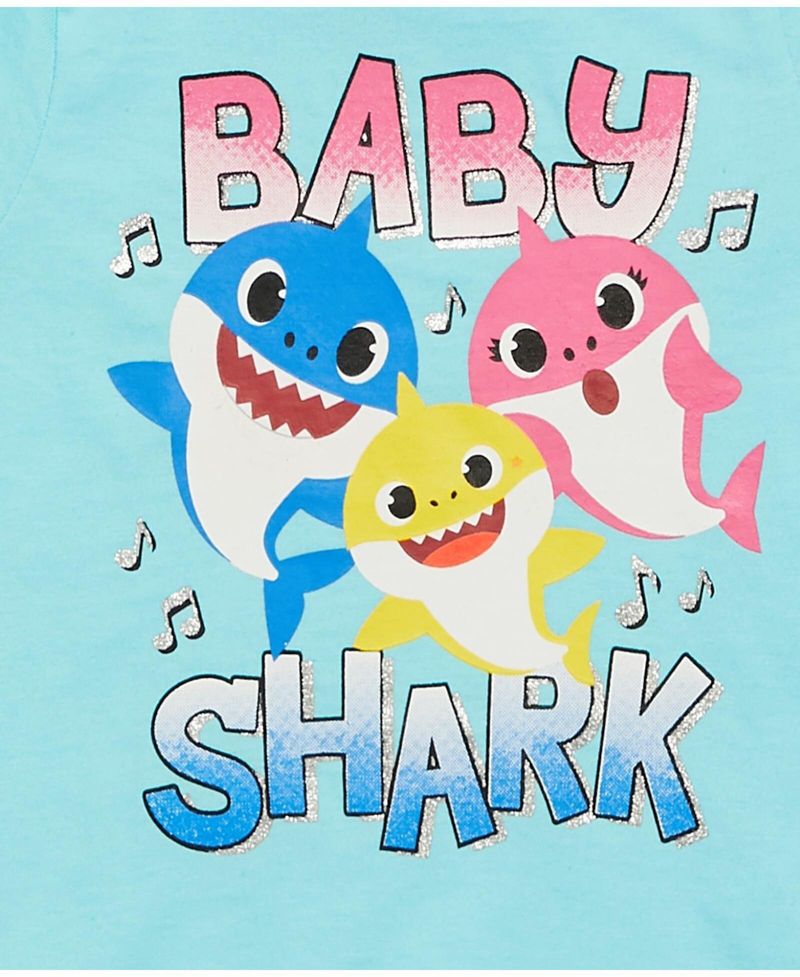 Baby Girls Pinkfong Shark 3 Pack T-Shirts