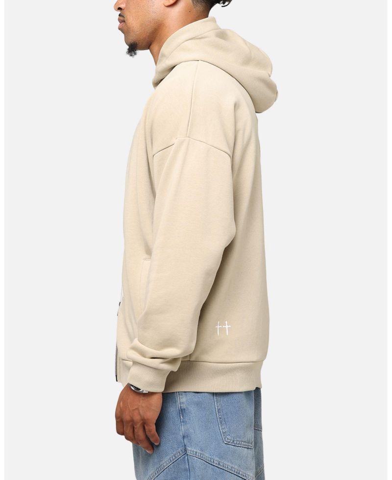 Men's Gothic Distressed Zip Hoodie