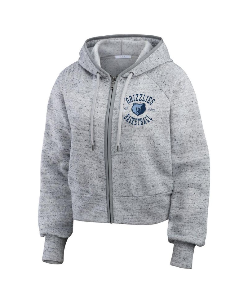 Women's Heather Gray Memphis Grizzlies Speckled Radiator Full-Zip Hoodie