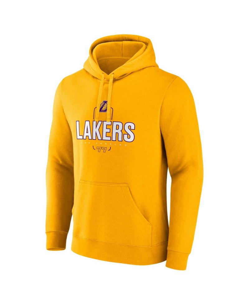 Men's Luka Doncic Gold Los Angeles Lakers Icon Behind the Back Name & Number Pullover Hoodie
