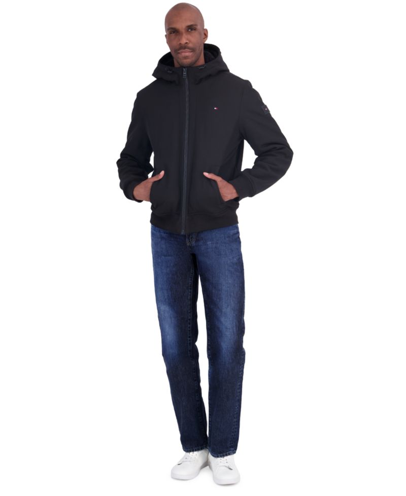 Men's Sherpa Lined Soft Shell Bomber Jacket