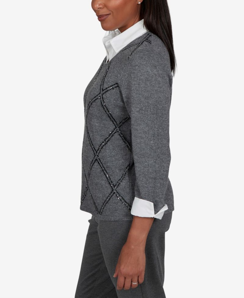 Women's Sweatr 3/4-Sleeve Scoop Neck Pullover