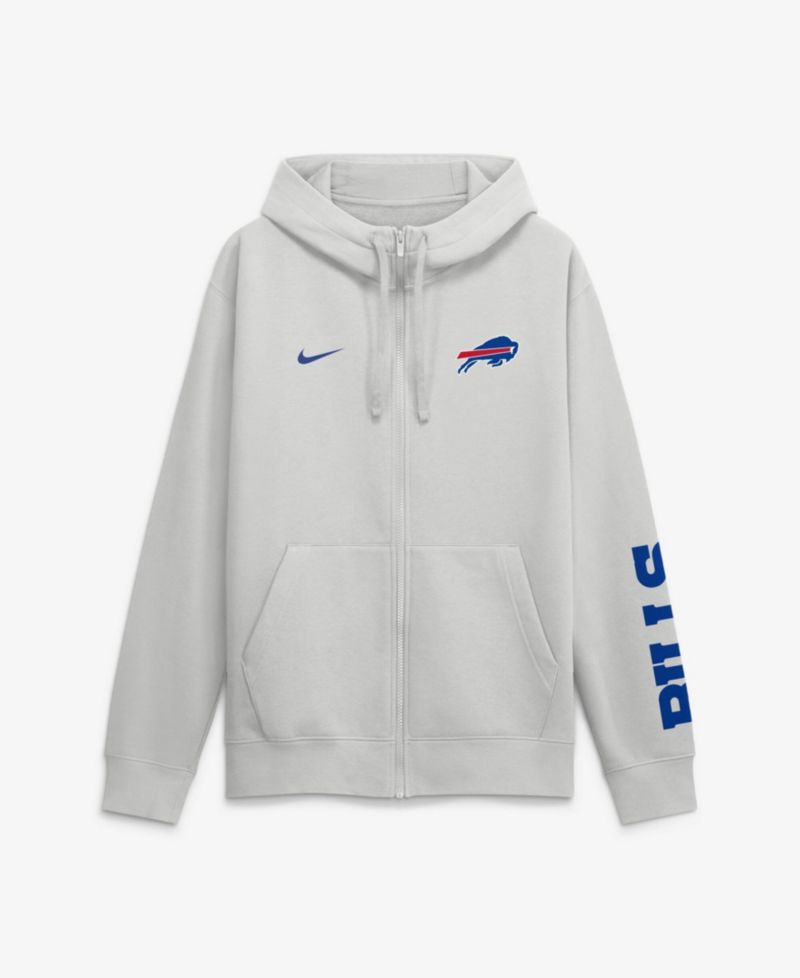 Men's Gray Buffalo Bills Cool Down Club Full-Zip Hoodie