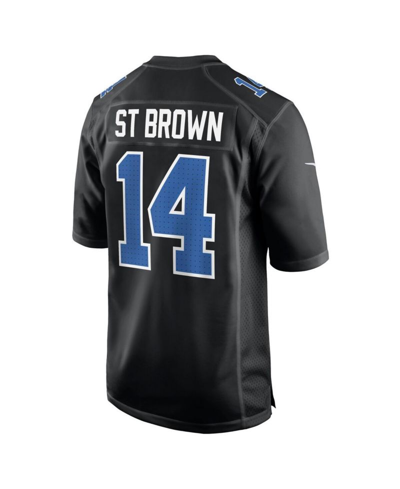Men's Amon-Ra St. Brown Carbon Black Detroit Lions Carbon Fashion Jersey