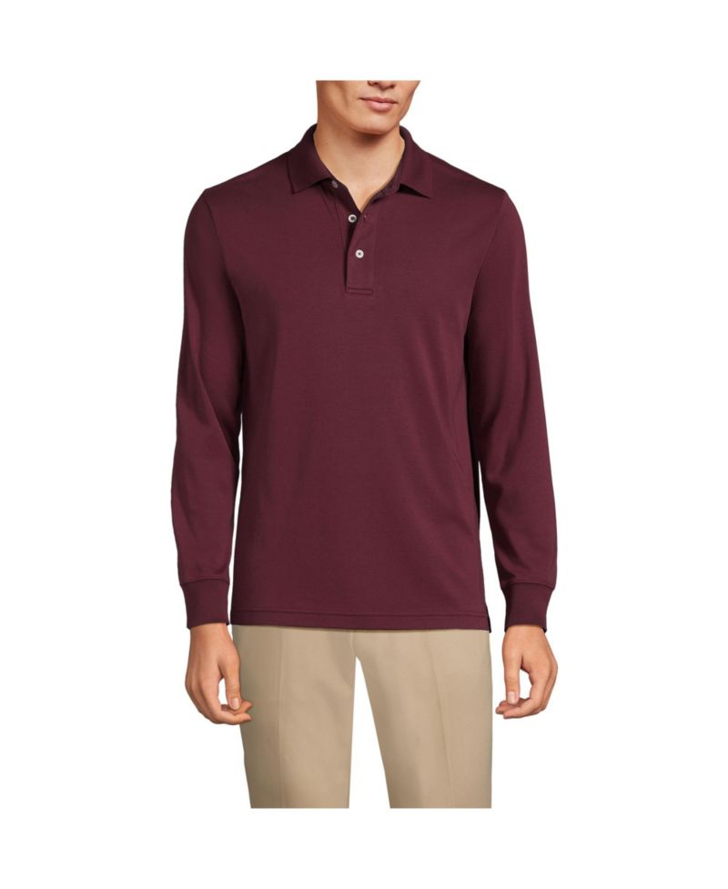 Men's Long Sleeve Cotton Supima Polo Shirt