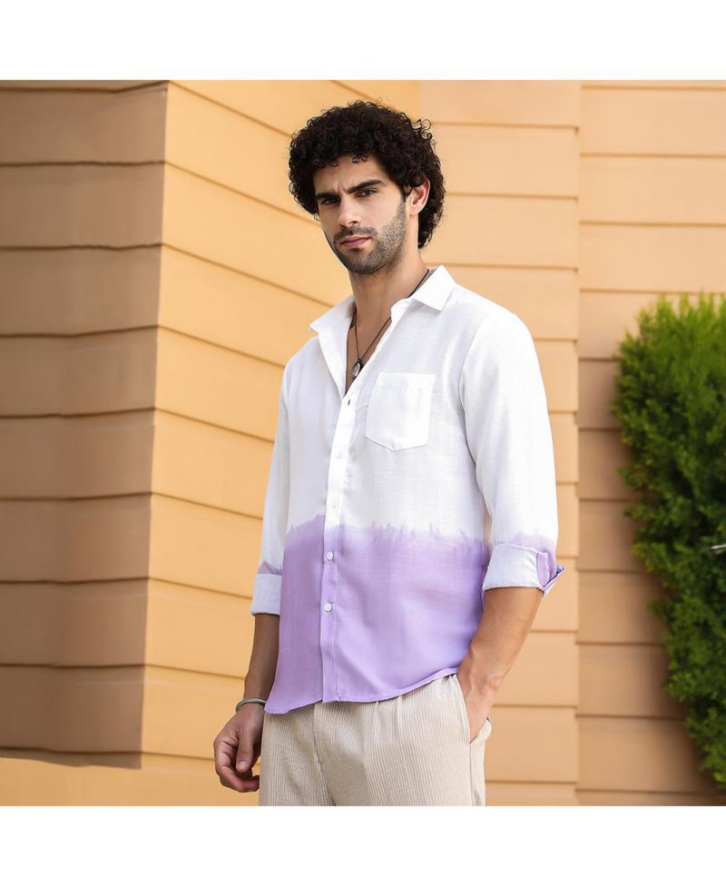 Men's Ombre-Plunge Regular Shirt