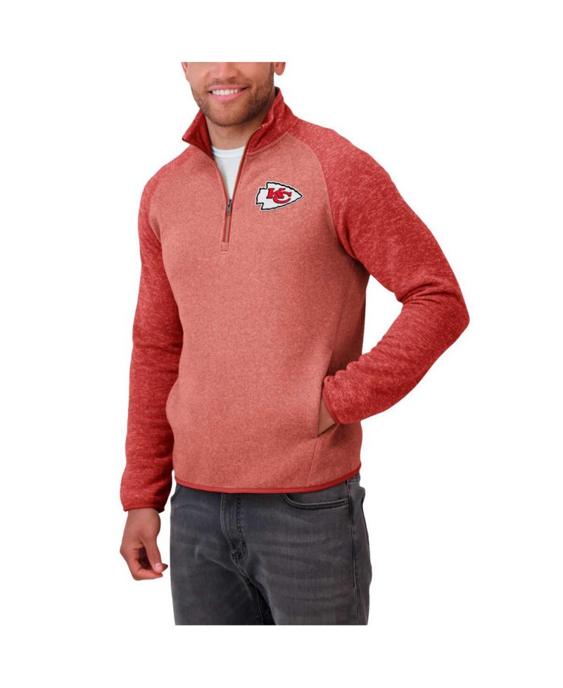 Men's Red Kansas City Chiefs Tonal Quarter-Zip Jacket