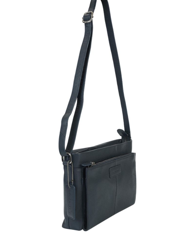 Pebble Loretta Leather Crossbody Handbag with Organizer