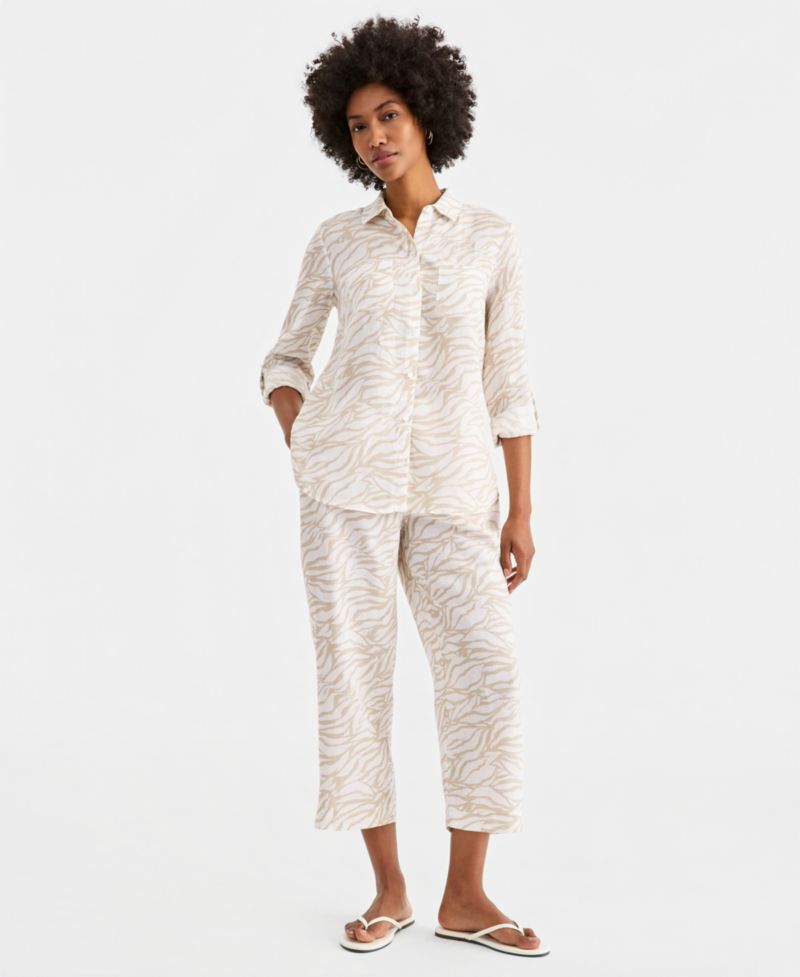 Women's 100% Linen Drawstring Pants