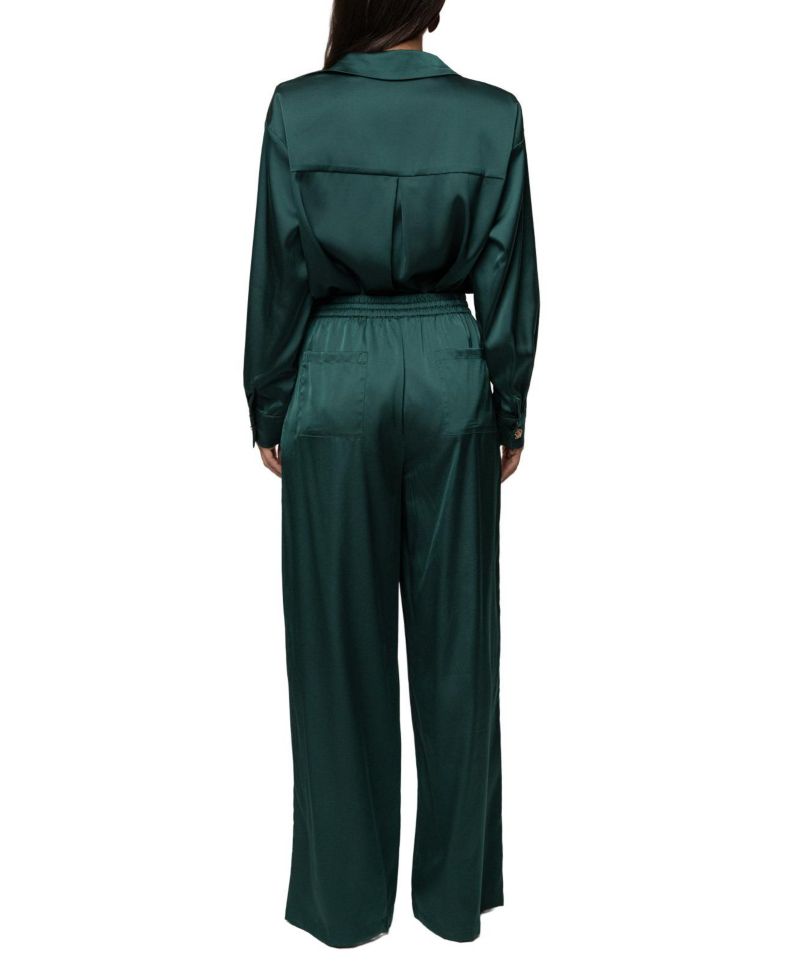 Women's Sunny Day Satin Wide-Leg Drawstring Pants