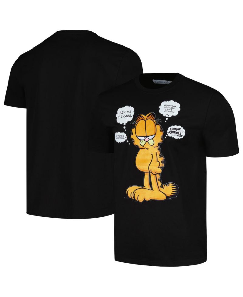 Men's and Women's Black Garfield Ask Me If I Care T-shirt