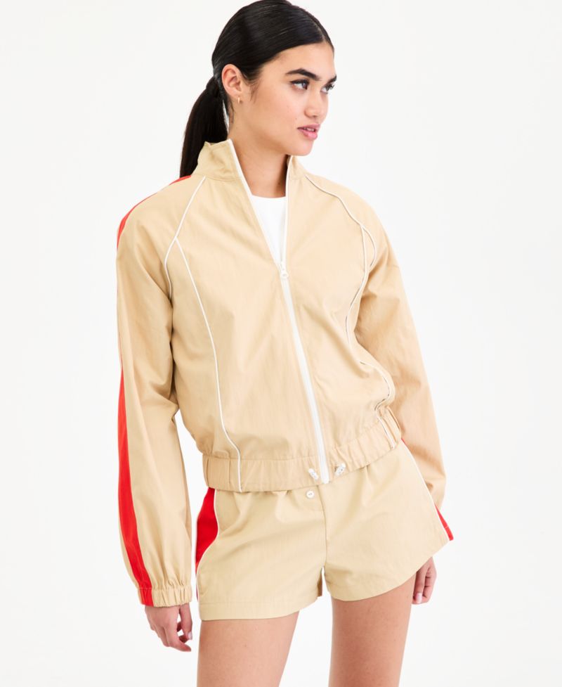 Women's Mock-Neck Windbreaker Jacket