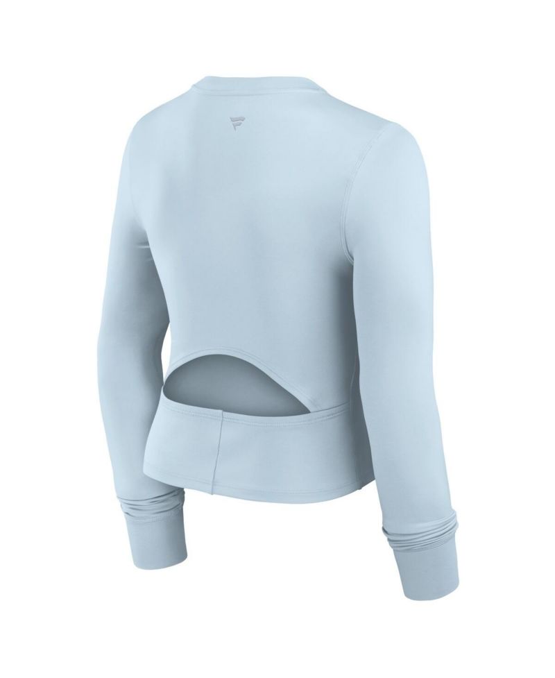 Women's Light Blue Los Angeles Dodgers Studio Fitted Long Sleeve Gym Top