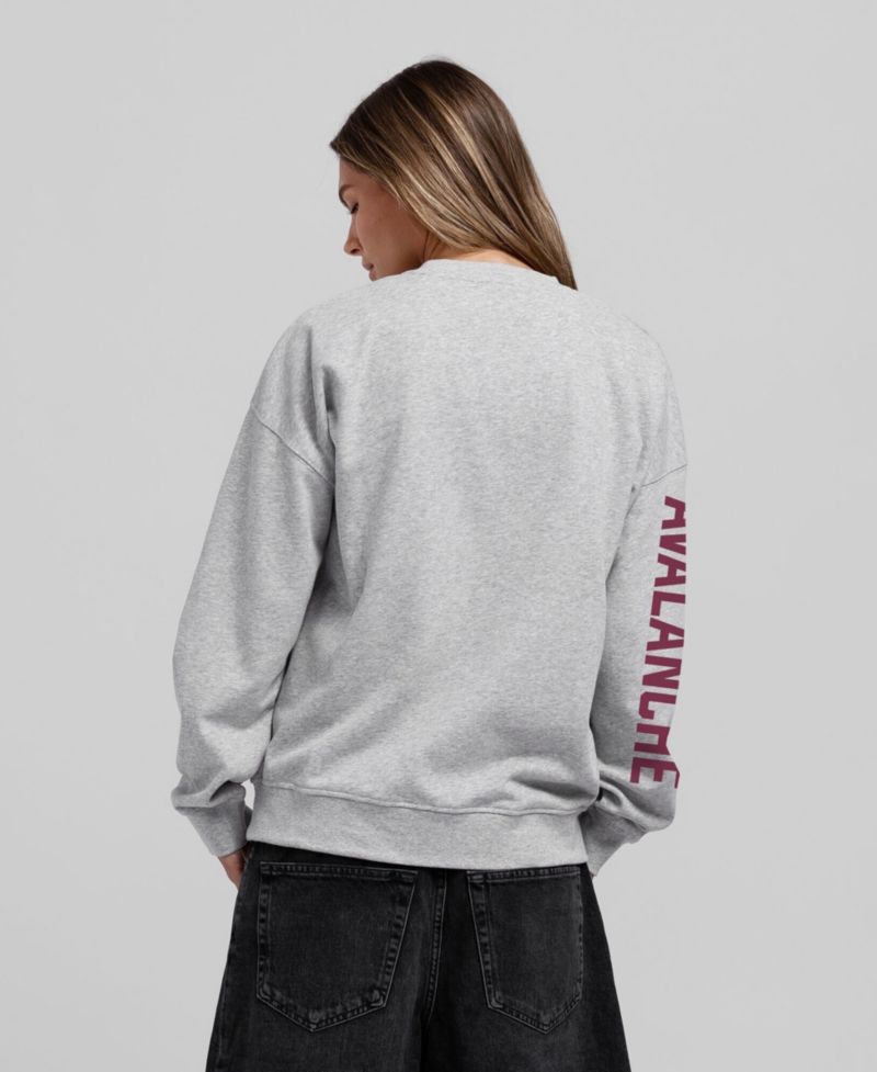 Women's Heather Gray Colorado Avalanche Core 3-Hit Oversized Sweatshirt