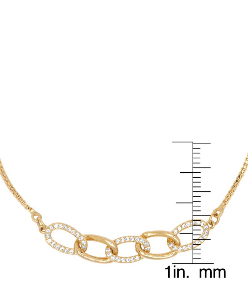Cubic Zirconia Oval Link Adjustable Bolo Bracelet