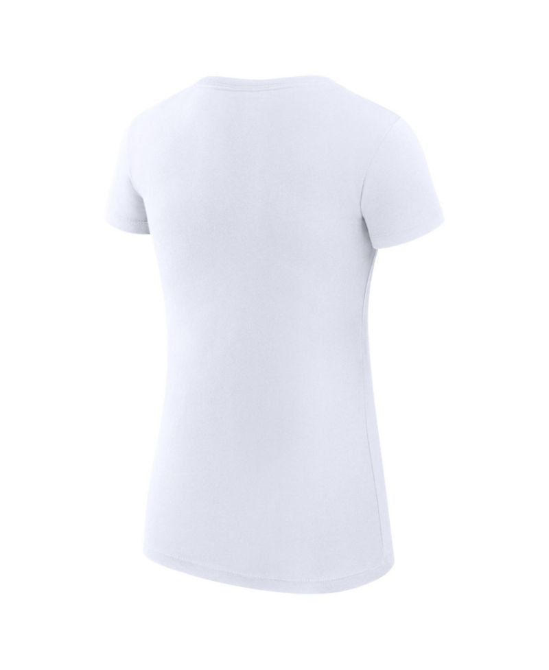 Women's White New York Knicks Super-Slim Fit Lightweight Large City Logo T-Shirt