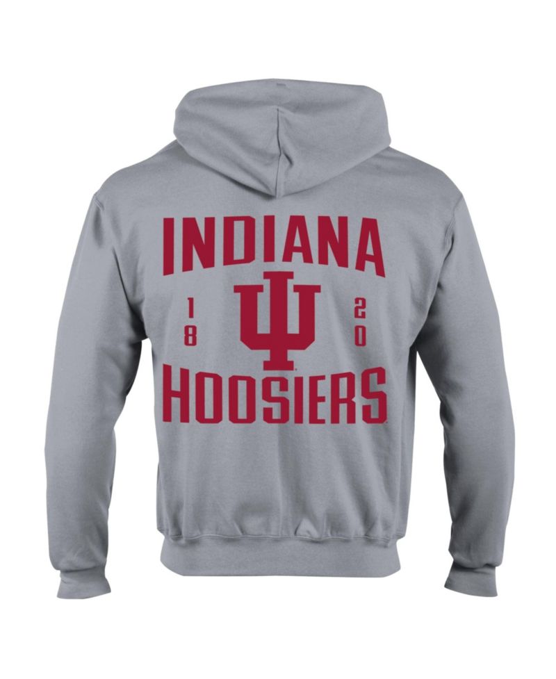 Men's Gray Indiana Hoosiers Varsity Powerblend Full-Zip Fleece Hoodie