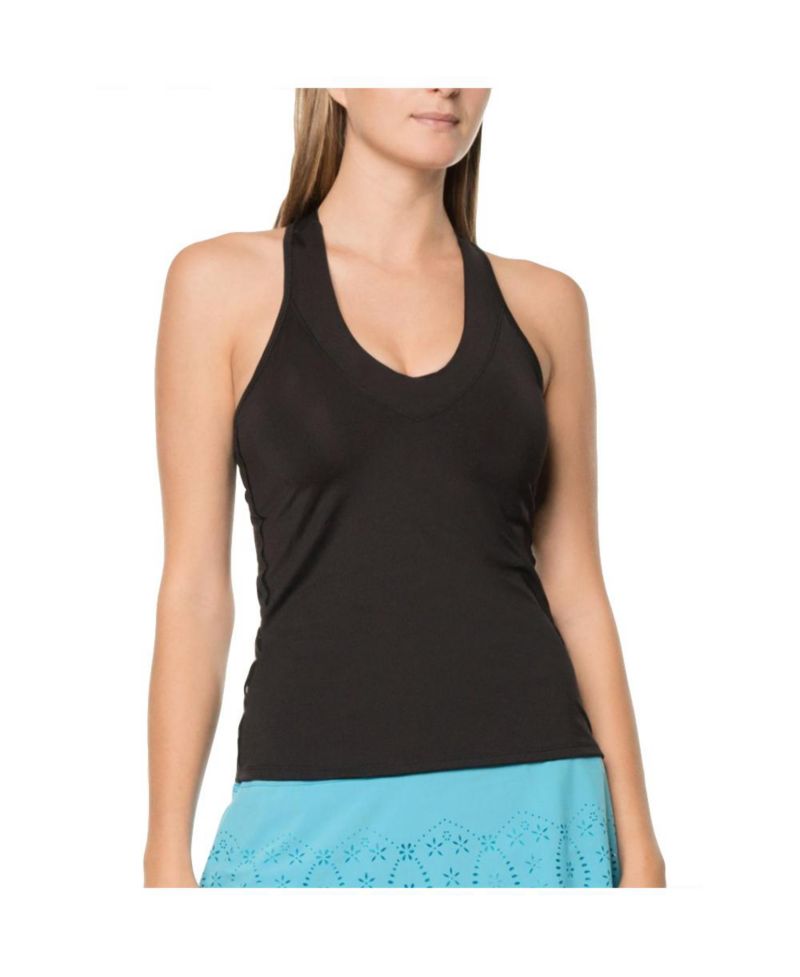 Women's V-Neck with Built-In Bra Tennis Tank