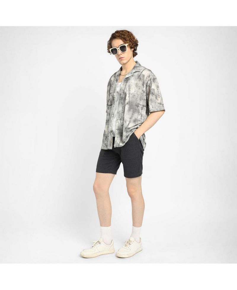 Men's Faded Woven Oversized Shirt