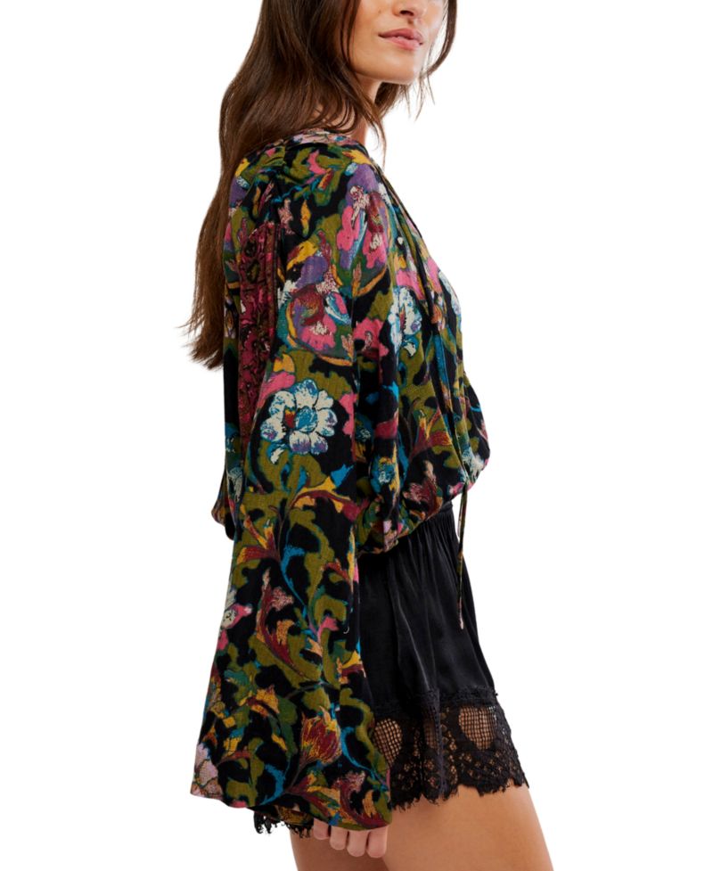 Women's Juliette Floral-Print V-Neck Bell-Sleeve Blouse