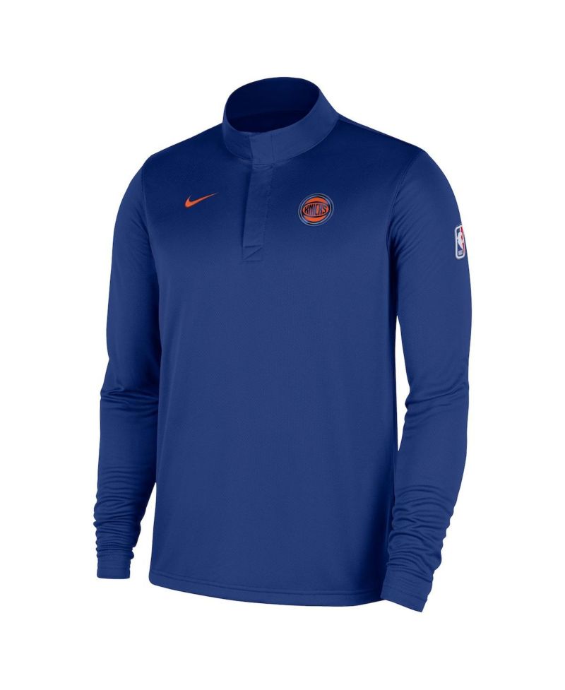 Men's Blue New York Knicks 2025/26 Authentic Coaches Quarter-Zip Pullover Jacket