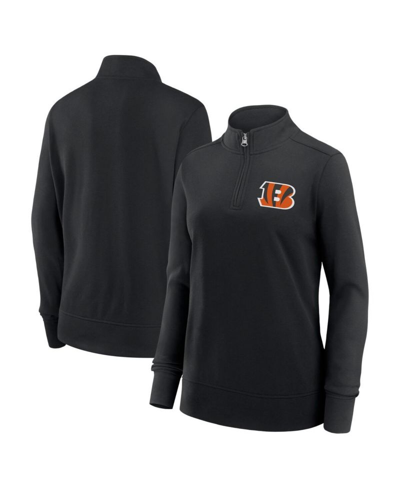 Women's Black Cincinnati Bengals Velocity Quarter-Zip Jacket