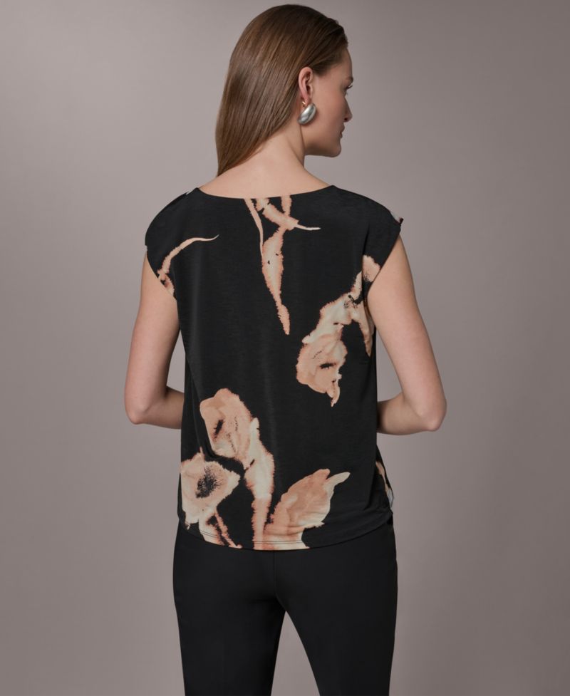 Women's Printed Asymmetric Neck Top