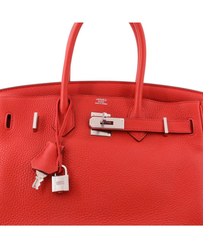 Birkin 30 Handbag Red Togo with Palladium Hardware
