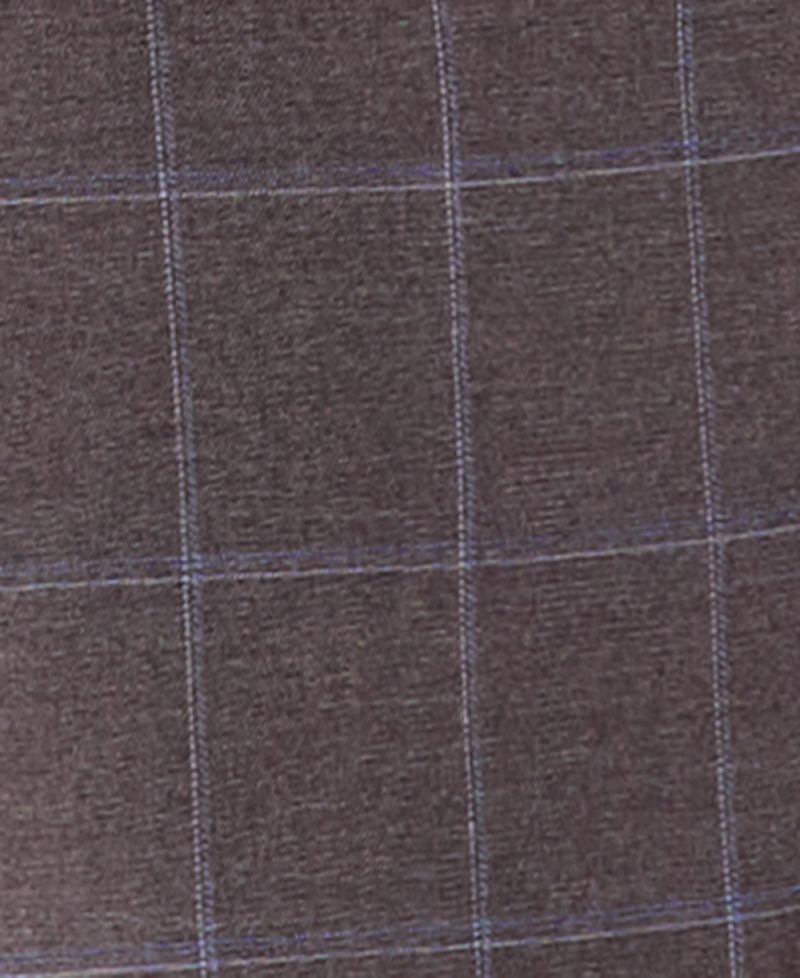 Men's Classic-Fit Brown & Blue Check Suit Separate Jacket