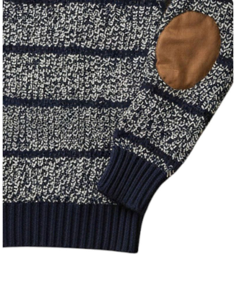Boy's Small to Xlarge Organic Sweater Henley with Elbow Patches