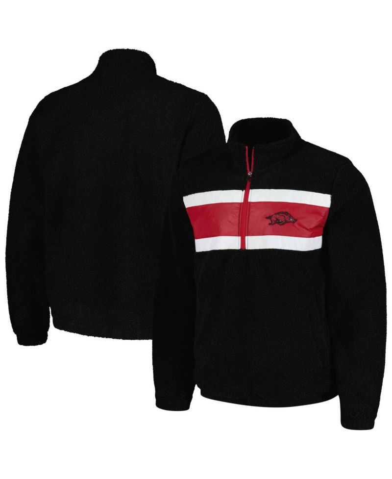 Men's Black Arkansas Razorbacks Pinch Runner Half-Zip Sweatshirt