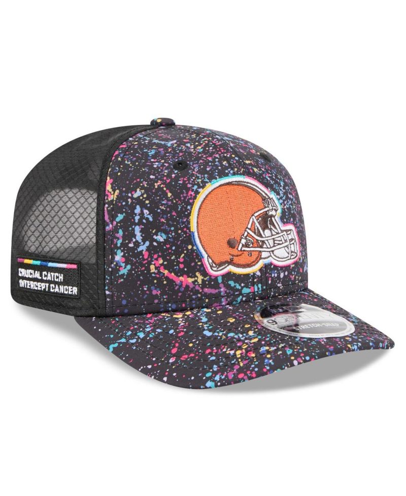 Men's Black Cleveland Browns 2025 NFL Crucial Catch 9SEVENTY Adjustable Hat