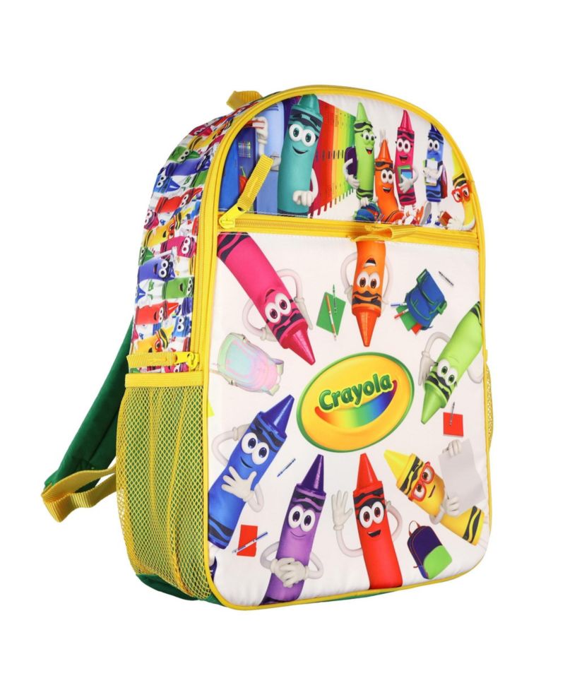 Crayon Crew Backpack 3-Piece Set with Detachable Lunch Box Pencil Case