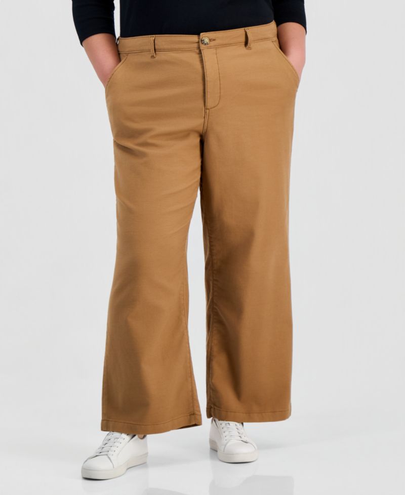 Plus High Stretch High-Rise Cropped Wide-Leg Pants