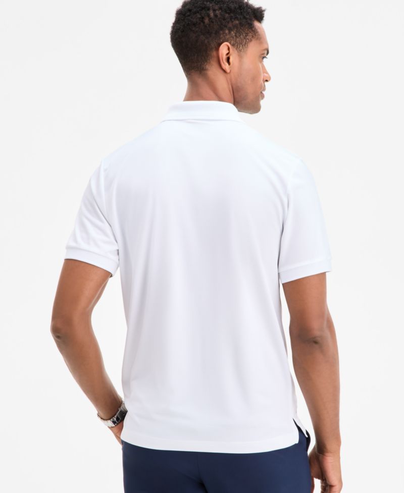 Men's Ottoman Short Sleeve Textured Quarter-Zip Polo Shirt