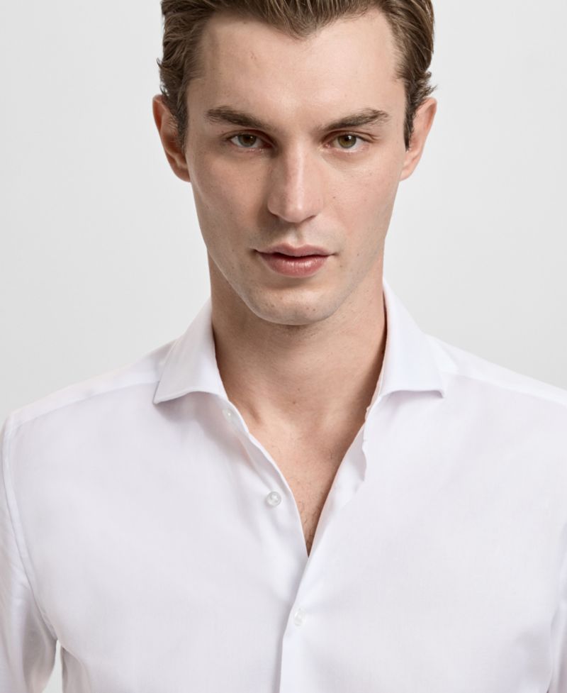 Men's Slim-Fit Cotton Dress Shirt