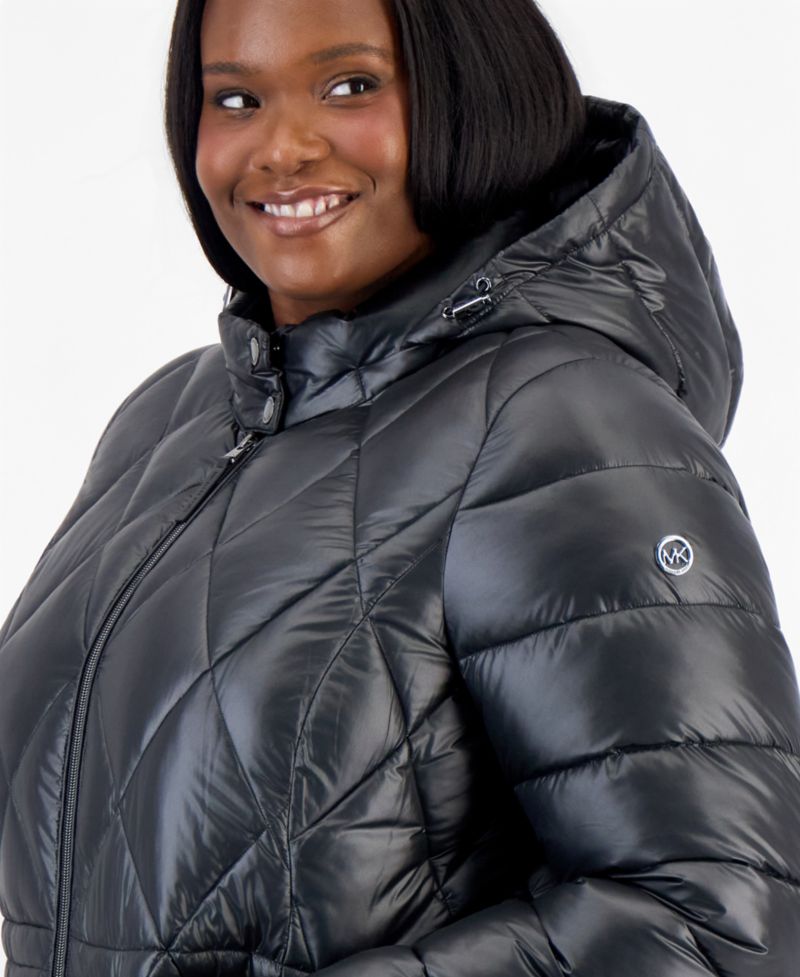 Michael Kors Plus Size Hooded Anorak Packable Puffer Coat